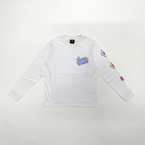 Santa Cruz Blooming Stack Long Sleeve Tee Girls in White