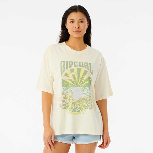 Rip Curl Cosmic Wanderer Heritage Tee Womens in Bone