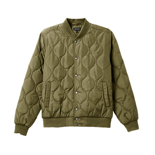 Brixton Dillinger Quilted Bomber Jacket Mens in Military Olive