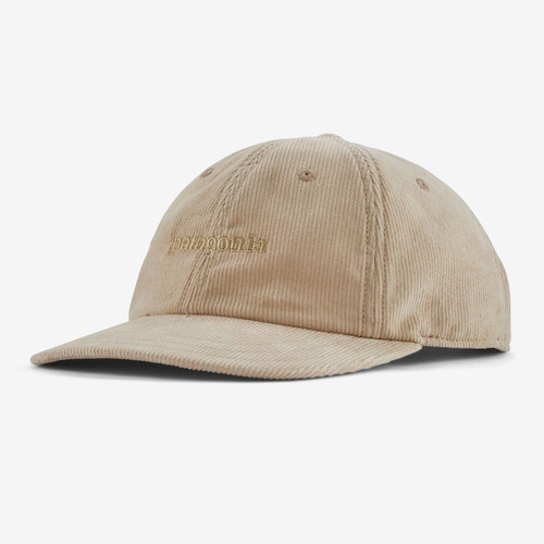 Patagonia Corduroy Cap in Text Logo Oar Tan