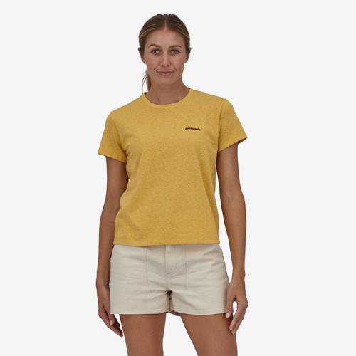 Patagonia P6 Logo Responsibili Tee Womens in Surfboard Yellow