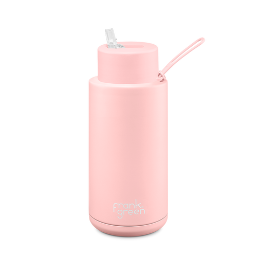 Frank Green 34oz Ceramic Reusable Bottle Straw Lid in Blushed