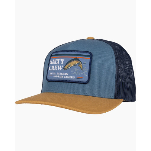 Salty Crew Double Haul Trucker Hat Mens in Slate Workwear