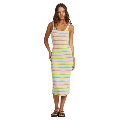 Roxy Playa Del Amor Dress Womens in Tapioca Surf Happy Stripe