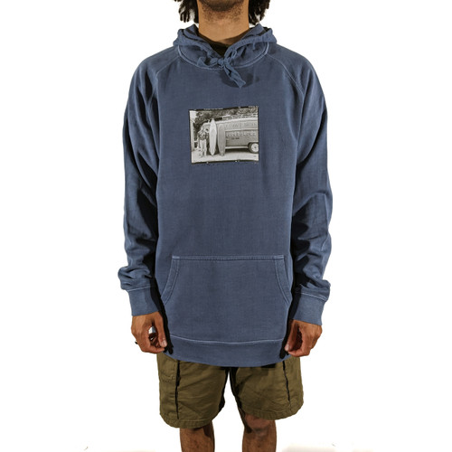 WASHED HOODED SWEATSHIRT - Faded blue