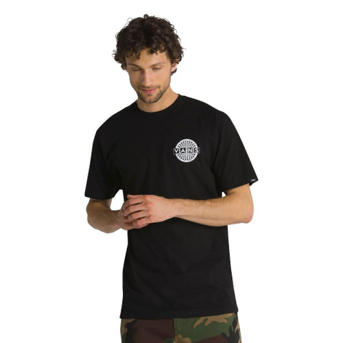 Vans Warped Checkerboard Logo Tee Mens in Black