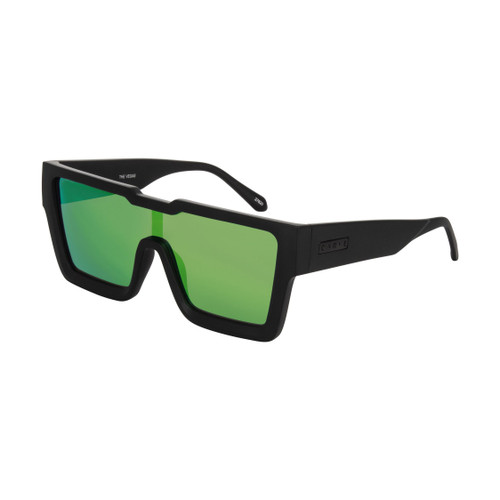 Carve The Vegas Sunglasses in Matte Black Grey with Green Blue Iridium
