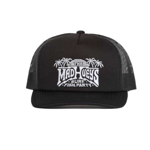 Mad Hueys Palm Paradise Trucker Hat Mens in Black
