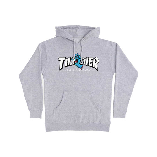 Thrasher Screaming Logo Hoodie Mens in Grey Heather