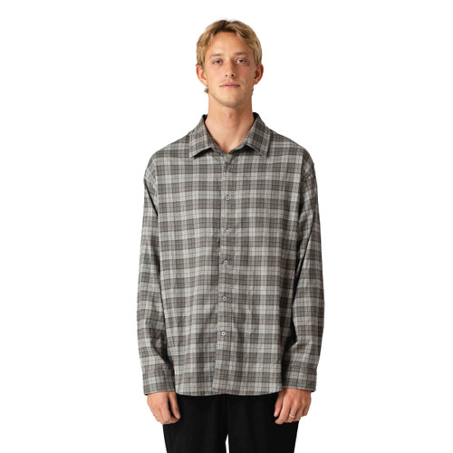 Former Vivian Long Sleeve Check Shirt Mens in Deep Olive