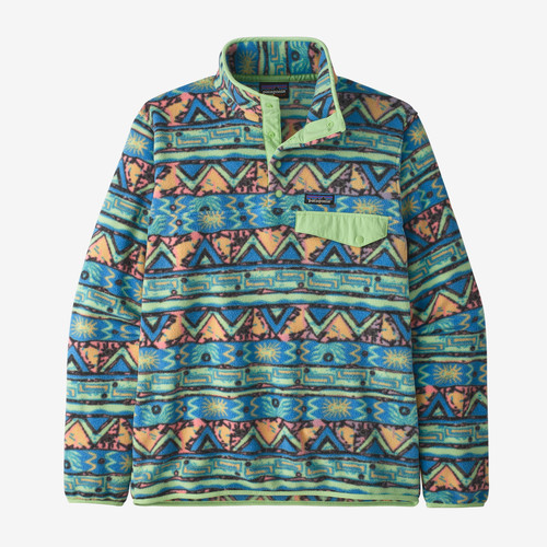 Patagonia LW Synch Snap-T Fleece Mens in High Hopes Geo Salamander Green