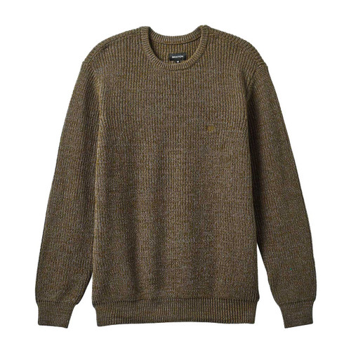 Brixton Landmark Crew Sweater Mens in Heather Brown