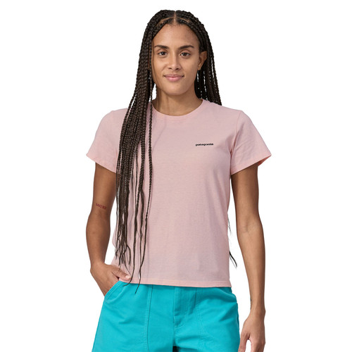 Patagonia P-6 Logo Responsibili-Tee Womens in P-6 Outline Whisker Pink