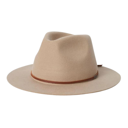 Brixton Wesley Fedora Hat in Sand Brown