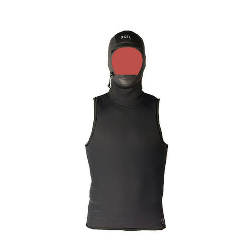 Xcel 2MM Celliant Jacquard Hooded Vest Mens in Black