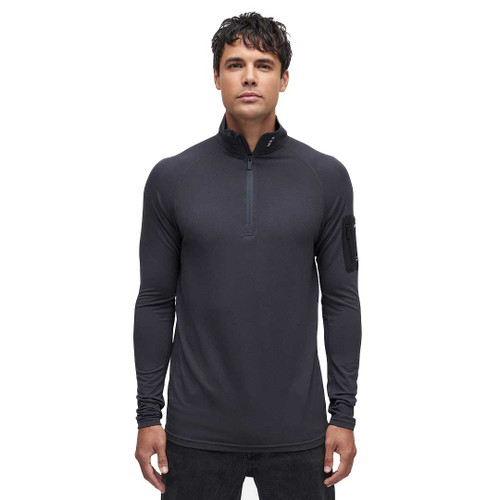 Le Bent Core Midweight Quarter Zip Base Layer Top Mens in Dark Cloud