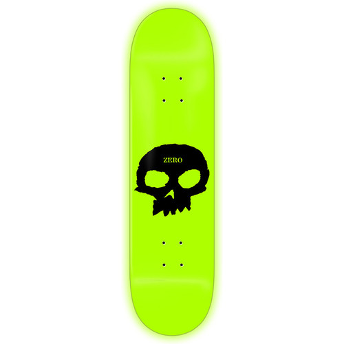 Zero Glow In The Dark Single Skull 8.25 Skateboard Deck