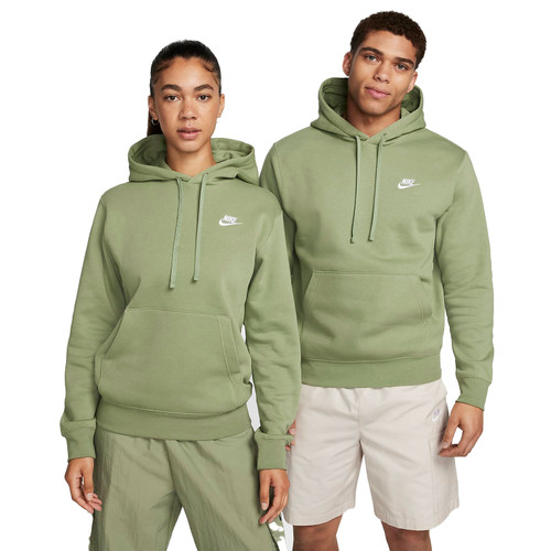 Nike Sportswear Club Hoodie Mens in Oil Green White