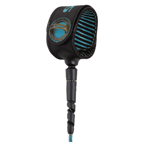 FCS Freedom Helix 6ft All Round Leash in Tranquil Blue Black