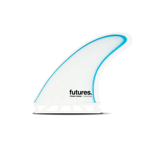 Futures Ethan Ewing Medium Thruster Fin Set in White Blue