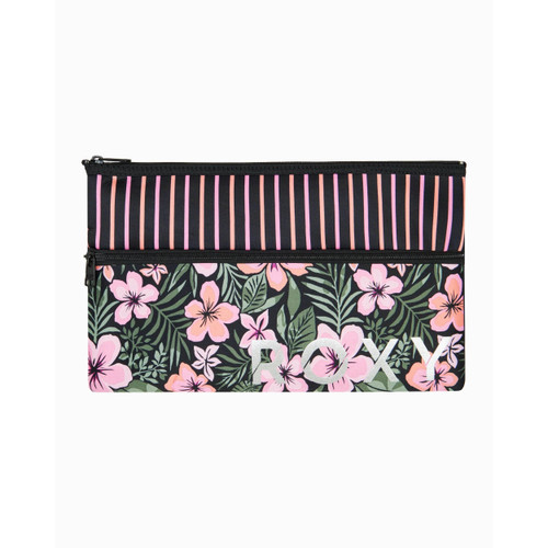 Roxy White Shoulder Pencil Case in Anthracite Fearless Floral