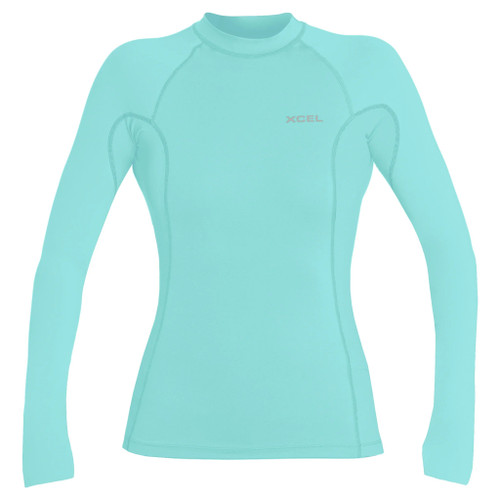 Xcel Premium Stretch Long Sleeve Rashvest Womens in Glacier Blue