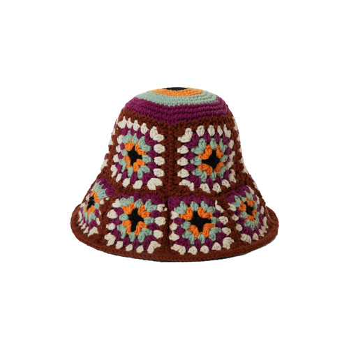 Brixton Crochet Knit Bucket Hat Womens in Multi Color