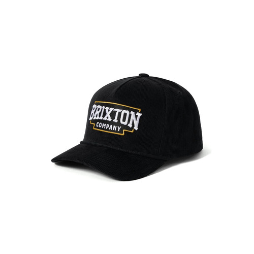 Brixton Pierson C Netplus MP Snapback Cap in Black Corduroy