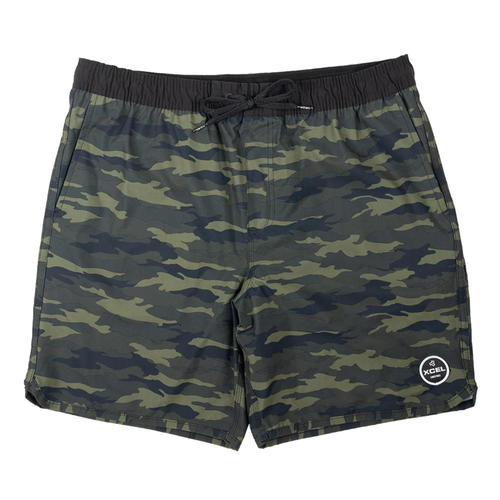 Xcel Axis 17in Drawstring Boardshort Mens in Camo Black