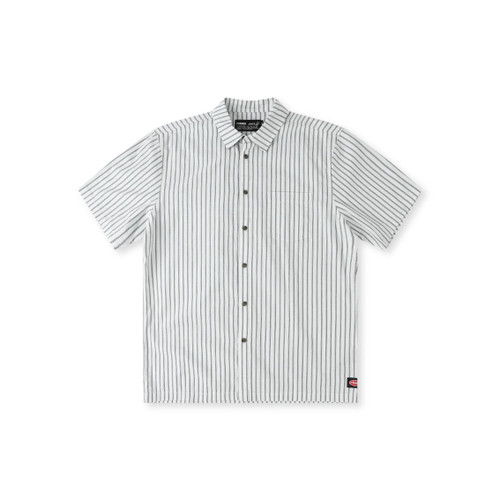 Former Reynolds Stripe Short Sleeve Shirt Mens in Bone