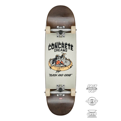 Globe Kids Softie Mid 8.25 Skateboard Complete in Dark Maple Concrete Dream Globe Kids Softie Mid 8.25 Skateboard Complete in Dark Maple Concrete Dream