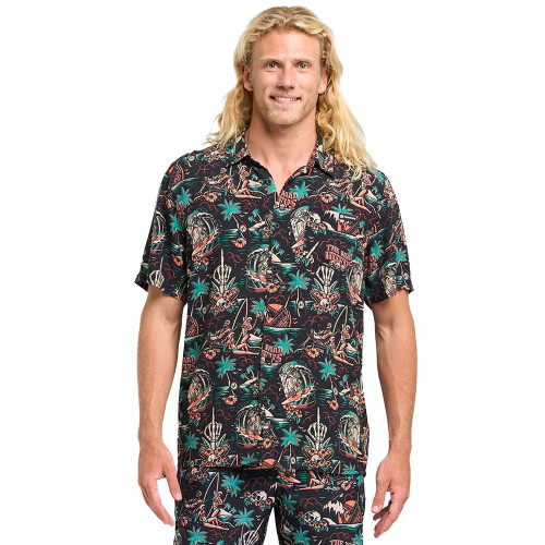 The Mad Hueys She'll Be Right Short Sleeve Shirt Mens in Black The Mad Hueys She'll Be Right Short Sleeve Shirt Mens in Black