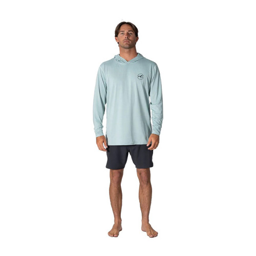 Vissla Twisted Eco Rashvest Mens in Sea Green Heather Vissla Twisted Eco Rashvest Mens in Sea Green Heather