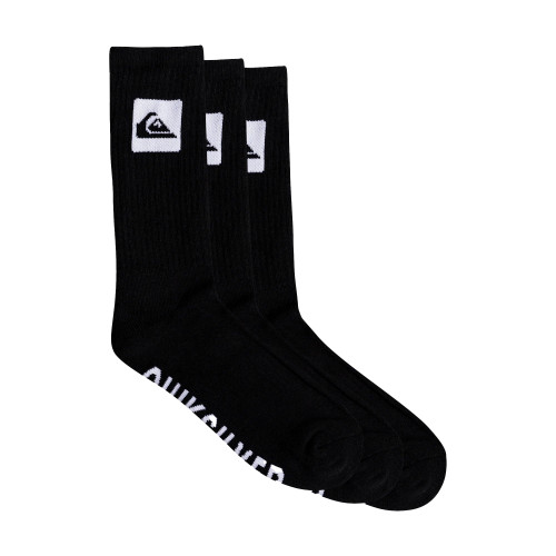 Quiksilver Crew Sock 3 Pack Mens in Black