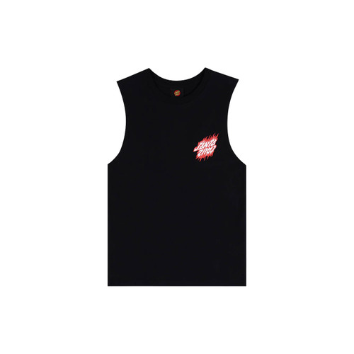 Santa Cruz Flamed Dot Upside Down Muscle Boys in Black