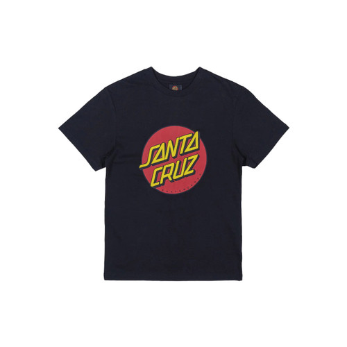 Santa Cruz Classic Dot Puff Front Tee Boys in Black