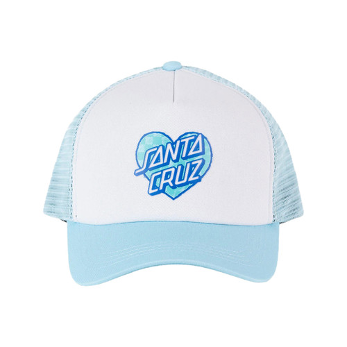 Santa Cruz Checker Heart Dot Trucker Cap Girls in Aqua