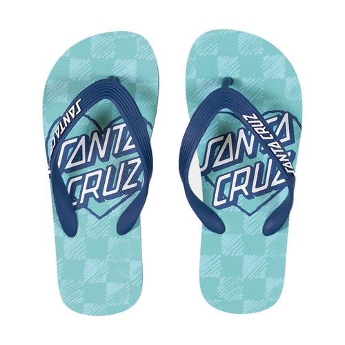 Santa Cruz Heart Dot Hollow Thongs Girls in Aqua Check