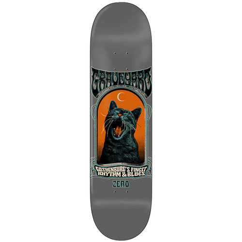 Zero X Graveyard Screaming Cat 8.5 Grey Skateboard Deck