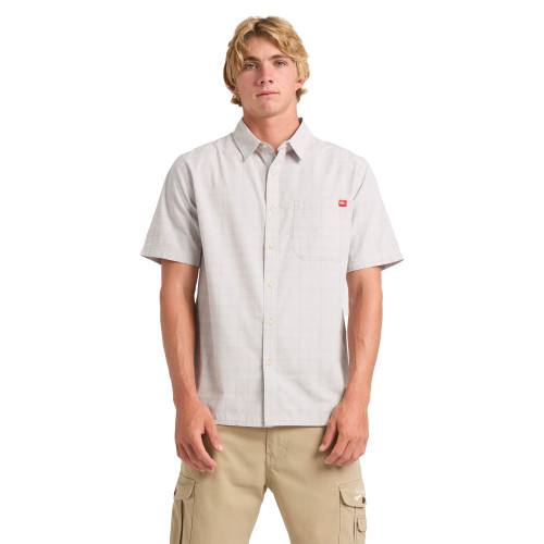 Quiksilver Testament Short Sleeve Shirt Mens in Grey Violet