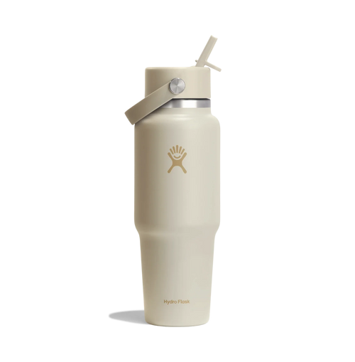 Hydro Flask 32oz Wide Mouth Flex Straw Travel Bottle in Coconut Beige