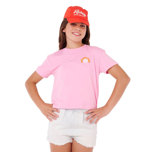 Rip Curl Surf Puff Baby Crop Tee Junior Girls in Bright Pink