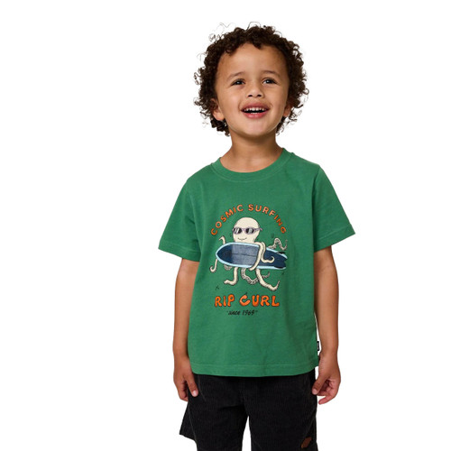 Rip Curl Cosmic Surfing Tee Junior Boys in Green