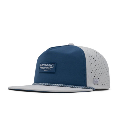 Melin Hydro Coronado Brick Seaport Hat in Steel Blue White