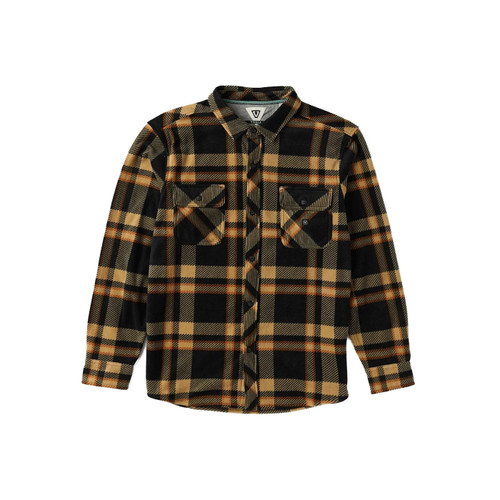 Vissla Eco-Zy Long Sleeve Polar Flannel Mens in Black