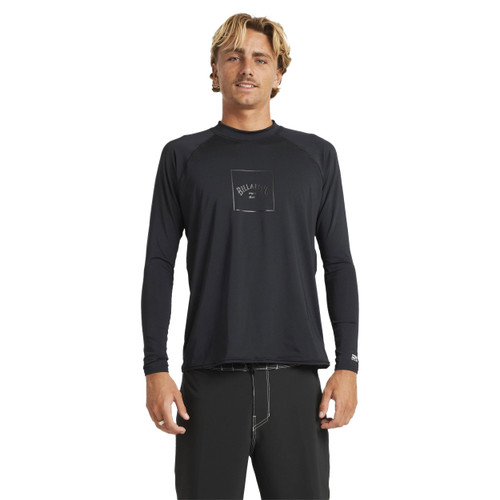 Billabong Boxed Arch Relaxed Fit Long Sleeve Rashvest Mens in Stealth