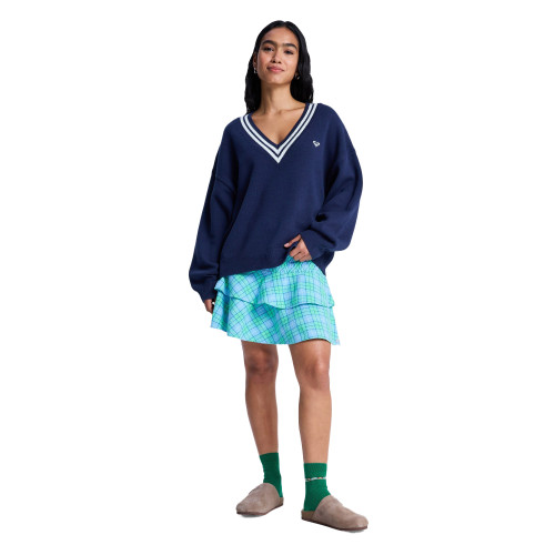 Roxy Surf School V Neck Sweater Womens in Mood Indigo
