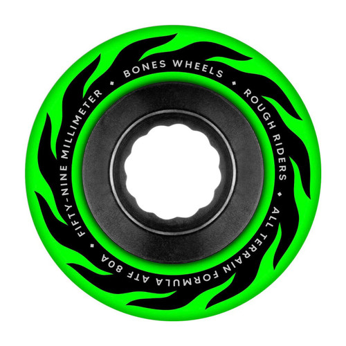 Bones ATF Rough Riders Eternal Flame 59MM Green Skate Wheels