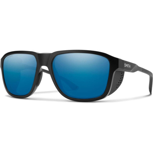 Smith Embark Sunglasses in Matte Black ChromaPop Glass Polarised Blue Mirror