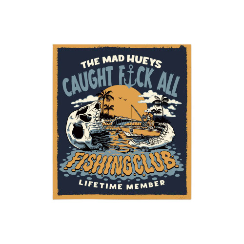 The Mad Hueys Caught Fk All Jaw Sticker in Navy